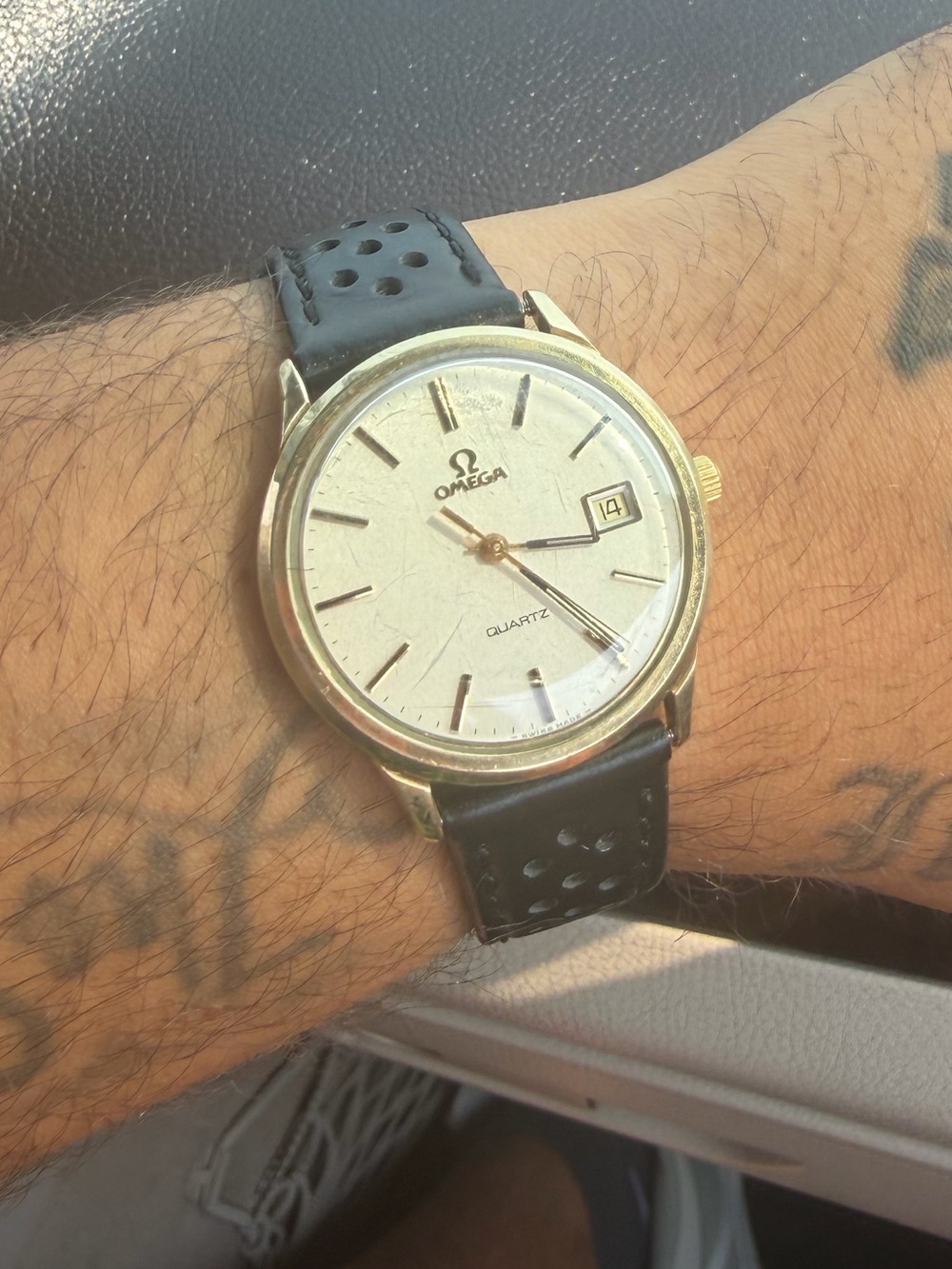 Omega 10k gold filled quartz 1370 watch